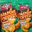 2 "HUGE" Bags Herr's Jalapeno Poppers Cheese Curls 17oz ~ FREE PRIORITY SHIP !