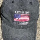 NEW Faded Black Denim "Let's Go Brandon" Biden Adjustable Hat FJB Cap~FREE SHIP!