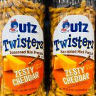 2Pk Utz Twisterz Zesty Cheddar Mini Pretzels, 21oz Plastic Barrels ~ FREE SHIPPING!