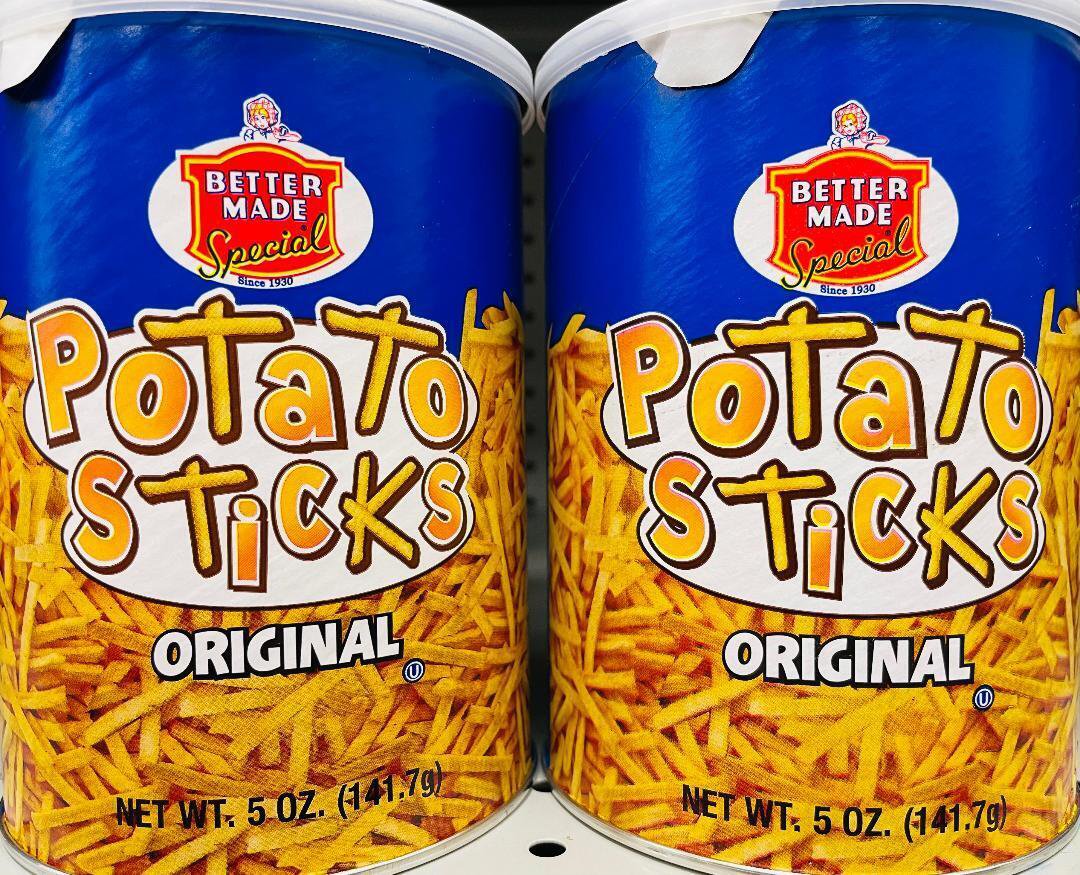 2 Cans Better Made Potato Sticks Original Flavor 5oz ~ Fast Free Shipping