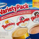 Hostess 30 K Cups Variety Pack Twinkie SnoBalls Ding Dongs Cappuccino Hot Cocoa