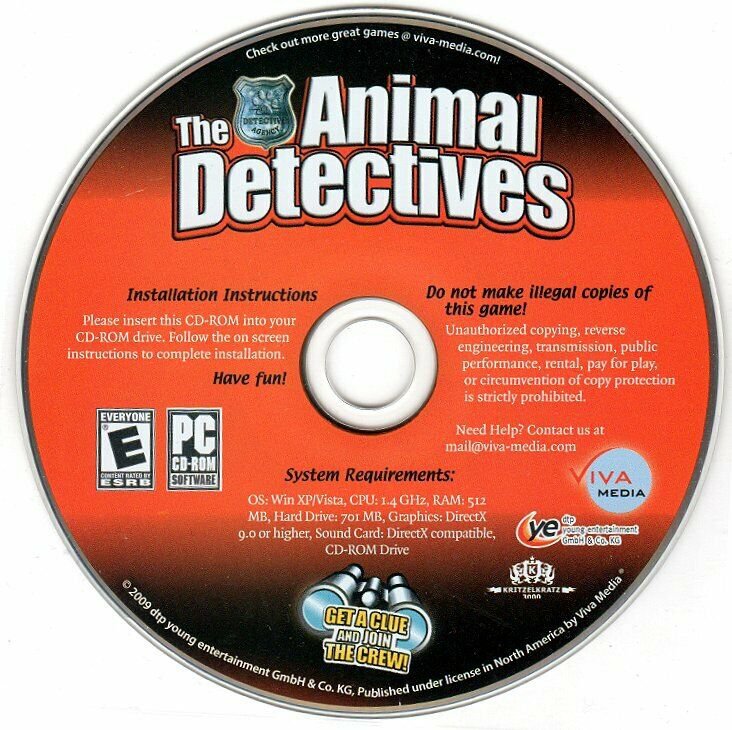The Clue Club: Animal Detectives (PC-CD, 2009) Win XP/Vista - NEW CD in SLEEVE