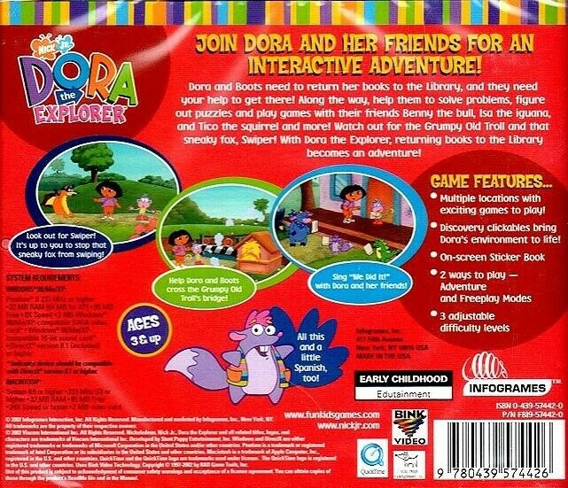 Dora The Explorer Backpack Adventure (Ages 3+) 2002 Win/Mac - NEW CD in ...