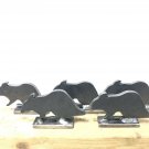 5 Pc Mouse Silhouette Knock-over Steel Target 4”X 2” Rimfire .22 9MM Set Of 5