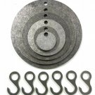 AR500 Steel Target 3,4,6,8,10,12" NRA Action Pistol Plate 6pc Set With Hooks