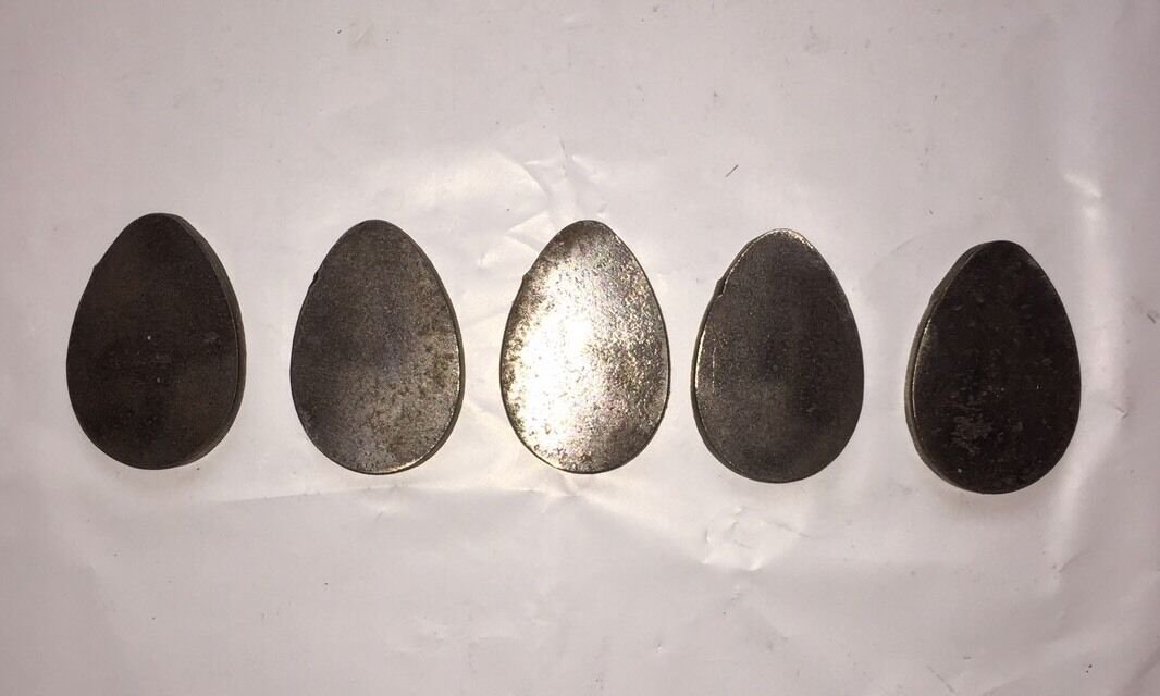 5 Pc Set Egg Silhouette Steel Target 2.25" X 1.5" Rimfire .22 9MM