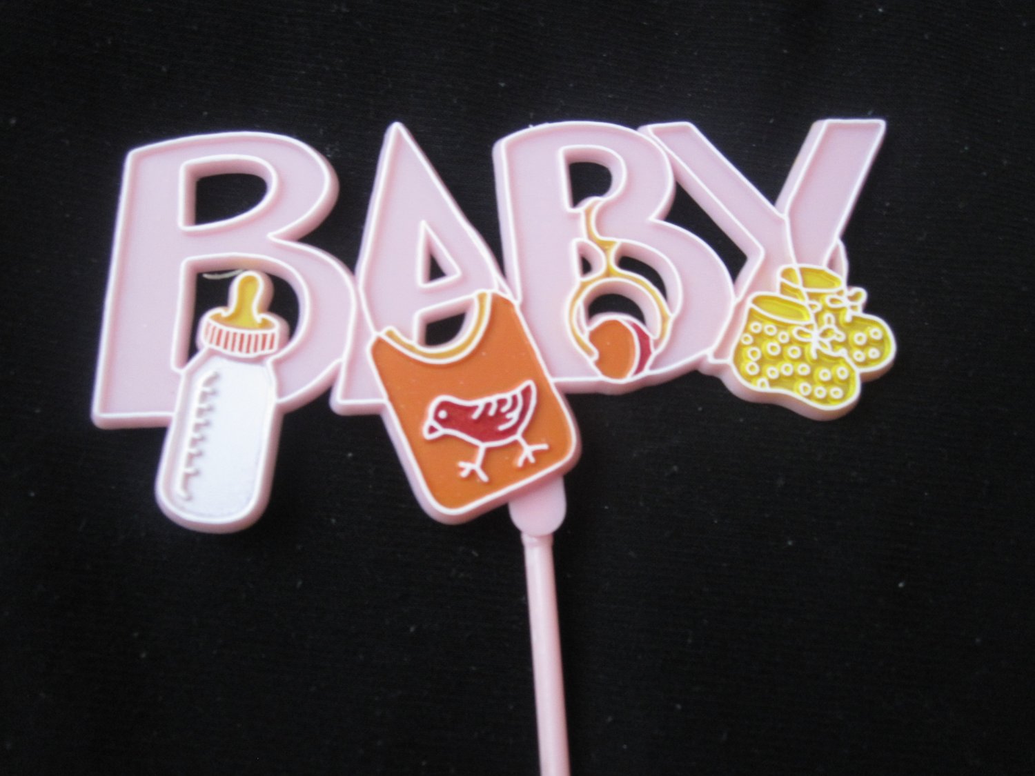 Lot of 12 of Pink Baby Girl Tall Picks - Cake Decorations / Party