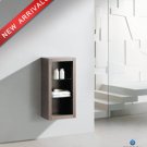 Fresca FST8130GO 15.75""W x 30""H  Bathroom Linen Side Cabinet w/ 2 Glass Shelves - Gray Oak