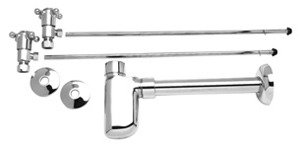 Mountain Plumbing MT8000-NL-TB Lav Supply Kits W/Decorative Trap - Tuscan Brass