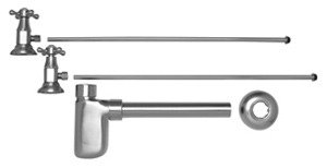 Mountain Plumbing MT8001-NL-CPB Lav Supply Kits W/Decorative Trap - Polished Chrome