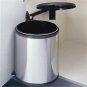 Richelieu 3715140 Under Cabinet Waste Bin with Lid - 3.96 gal. - Chrome Metal