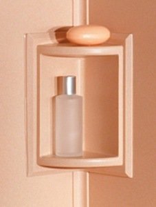 Swanstone SS-7211-018 Corner Wall Mounted Tub / Shower Soap Dish 11" x 5-3/4" & Shelf - Bisque
