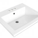 Richelieu Riveo ALD866 Ceramic Rectangular Three Hole Drop In Lav Sink - White 17 1/8" x  20 1/4"