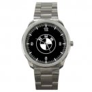 New Black & White Bmw Logo Printed Sport Metal Watch For Gift