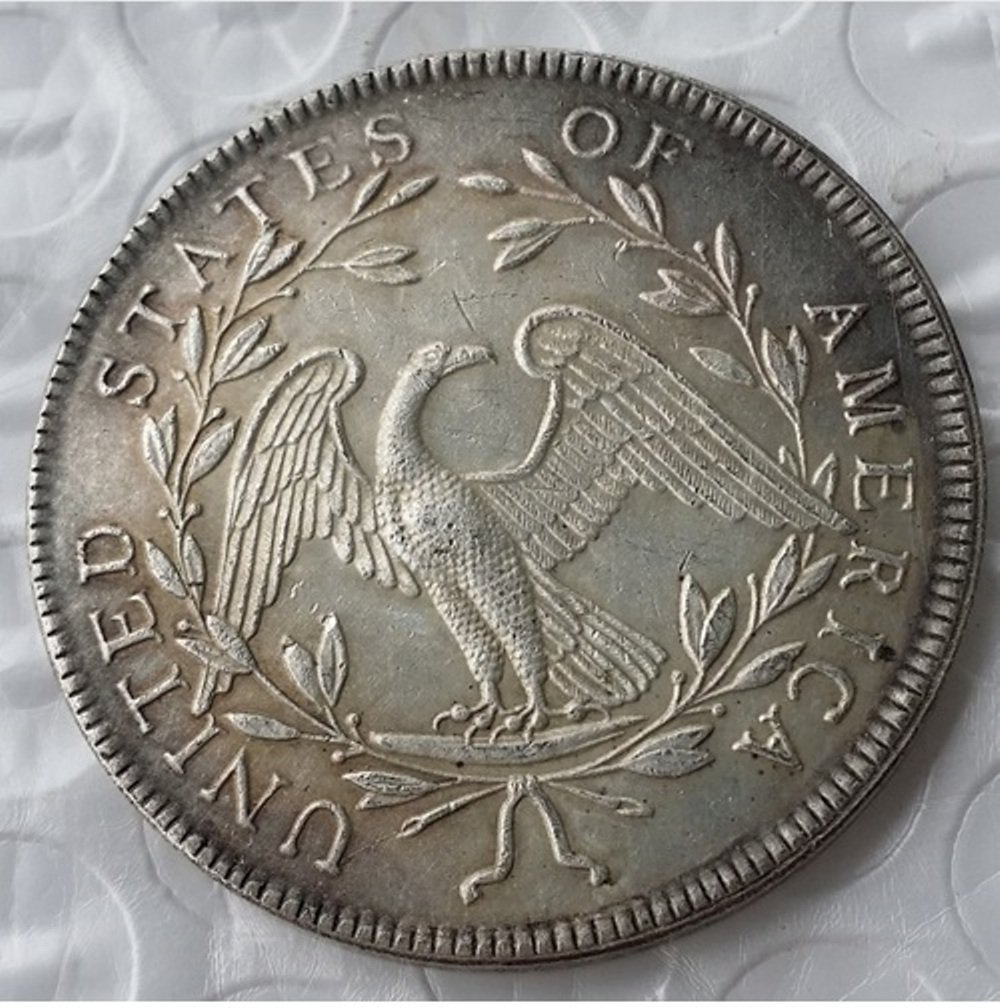 RARE Antique USA 1794 Flowing Hair Liberty Silver Color Dollar Coin ...