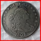 RARE Antique USA 1802 Flowing Hair Liberty Silver Color Dollar Coin. Explore Now!