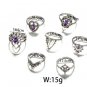 New retro purple crystal joint ring