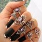 New retro purple crystal joint ring