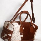 100% Real Cowhide Hair on Leather Travel / Duffel Bag weekender bag