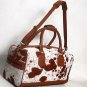 100% Real Cowhide Hair on Leather Travel / Duffel Bag weekender bag