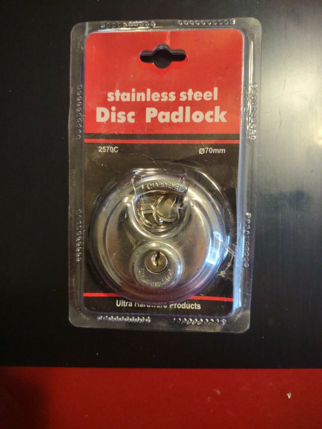 70mm Cool Duty Stainless Steel Armor Brass Cylinder Disc Padlock Round Lock