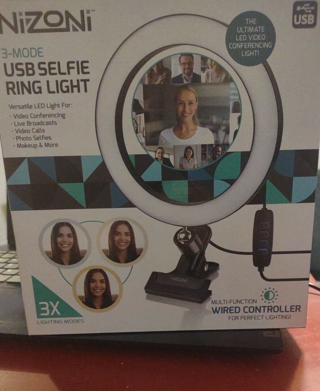 Nizoni 3 Mode Usb selfie ring light new, open box