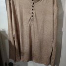 Kuyigo Women's Top Sz XL Reg Polyester Collared Long Sleeve Brown