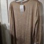 Kuyigo Women's Top Sz XL Reg Polyester Collared Long Sleeve Brown