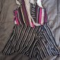 Anne Cole SKETCHBOOK STRIPE Shoulder Flounce Wrap Tankini Swim Top, US Small