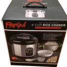 Parini RICE COOKER 4 CUP (Uncooked) - 8 CUP (Cooked) w/ Removable Steam Tray