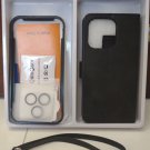 QsmQam iPhone 14 Pro Case Wallet PU Leather 3Card Holder 2 Screen&Lens Protector