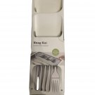 Compact Cutlery Organizer Kitchen Drawer Tray, Small, White green