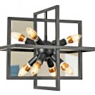 Metal Lantern Chandeliers 8 Light Modern Geometric Pendant Light Fixture