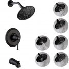 Pop SanitaryWare Kitchen & Bath Depot Rainfall Shower Faucet Set, 6201-7B