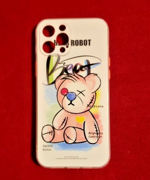 iPhone 13 Case Cover Cartoon Bear Clear Phone Case Animal Pink Protective Cute