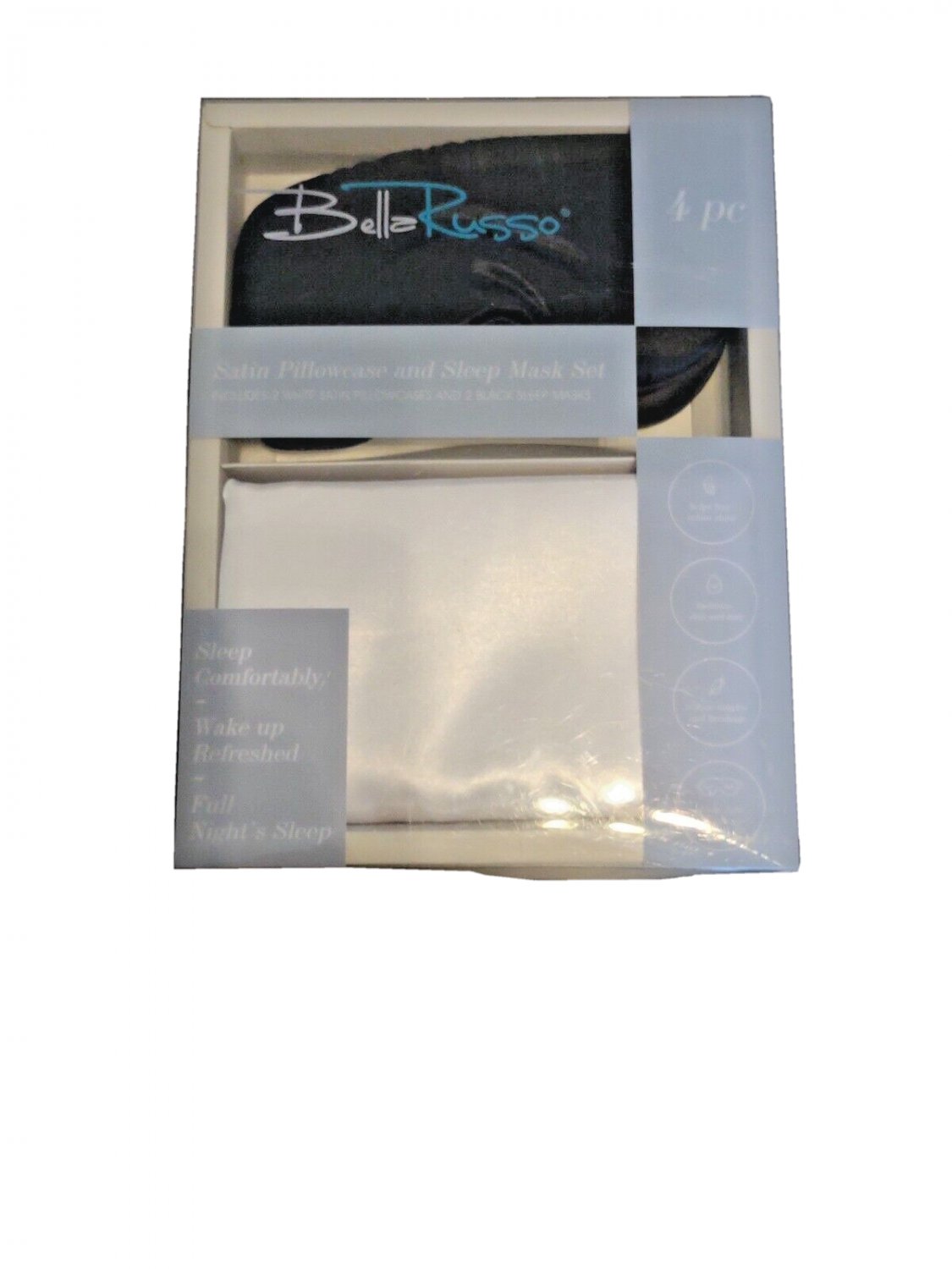 Bella Russo Sleep Set Sleep Mask Pillow Case 4 Piece