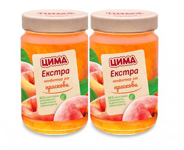 EXTRA Peach Jam 2x360g Organic Natural