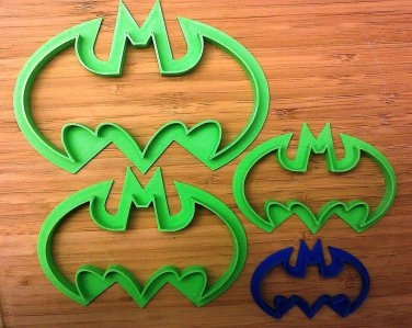 Batman Logo Cookie Cutter - Choice of Sizes (3D Printed Plastic)