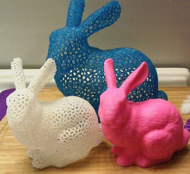 Easter Bunny Solid or Laced (Voronoi) Choice of Sizes - 3D Printed Plastic