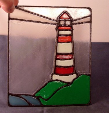 Stained Glass Style Lighthouse - 3D Printed Plastic