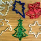 Christmas Cookie Cutters A - Angel, Star, Bells, Reindeer, Xmas Tree, Snowflake