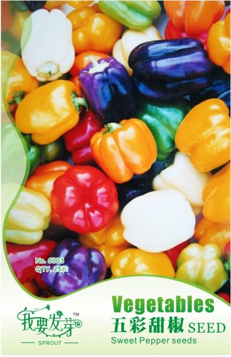 Mixed Colorful Sweet Bell Edible 25 / Peking Vegetable Seeds, Original Pack, ...