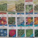15 seeds mixed lot of packs veggies, flowers, and herbs-old stock