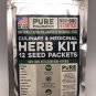 12 pure pollination non-gmo heirloom culinary & medicinal herb kit seed packets