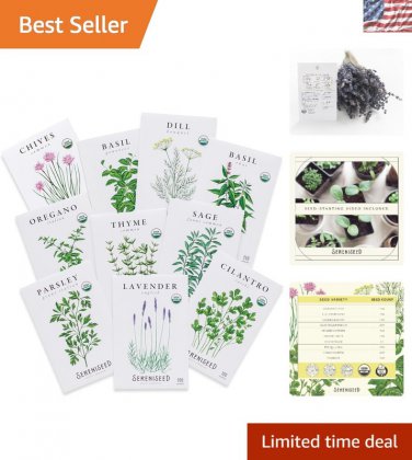 seeds fresh culinary herb 10-pack - organic, heirloom with planting guide