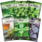 - large basil seed collection for planting genovese, greek, opal, thai, and le