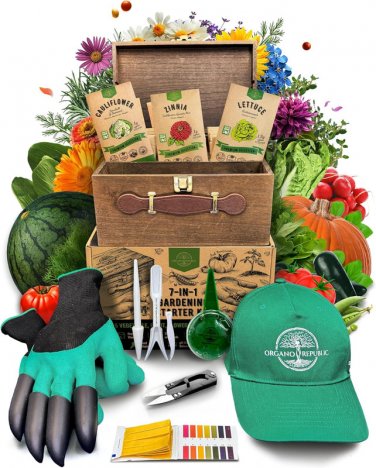 75 seeds herb & vegetable variety pack, garden seed starter kit - over 47,380 no