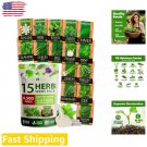 15 seeds easy-to-grow herb pack - non-gmo variety for fresh culinary delights