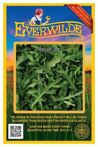1 seeds oz arugula herb - everwilde farms mylar seed packet