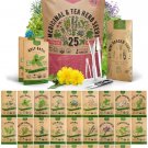 25 seeds medicinal & tea herb variety pack for indoor outdoors. 10900 non-gmo